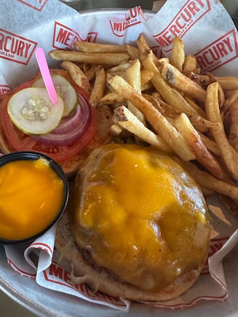 Food order at Mercury Burger Bar Detroit