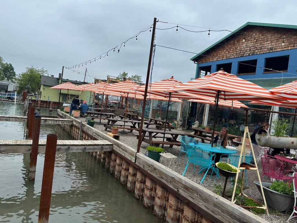 Patio view of Coriander Kitchen and Farm