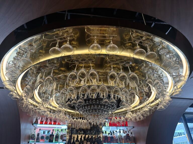 Little Bella’s Pizza & Wine Bar ceiling above the bar