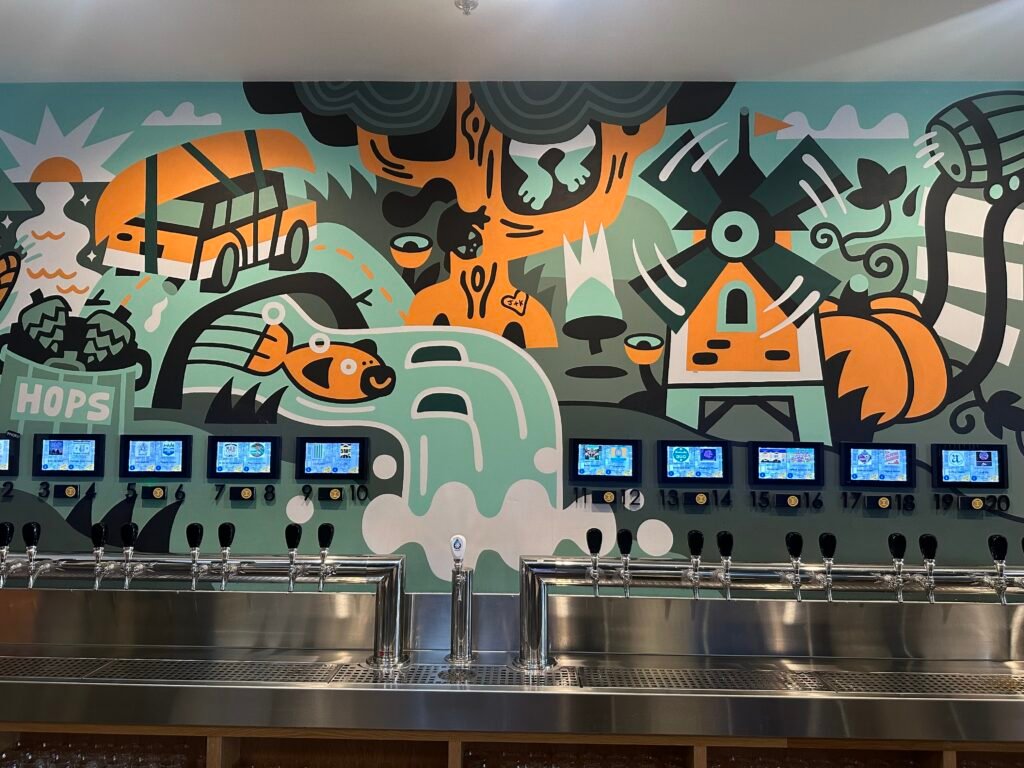 North End Taproom with tap wall