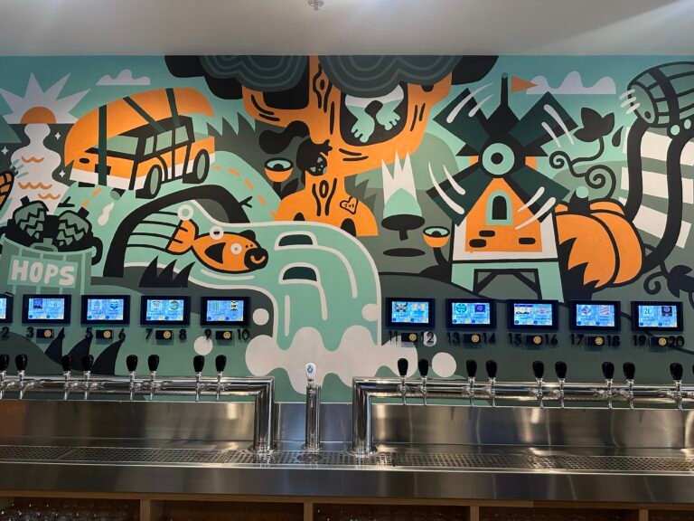 North End Taproom with tap wall