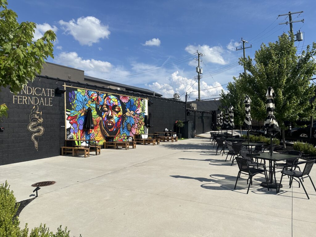 Syndicate Ferndale Patio and painted wall