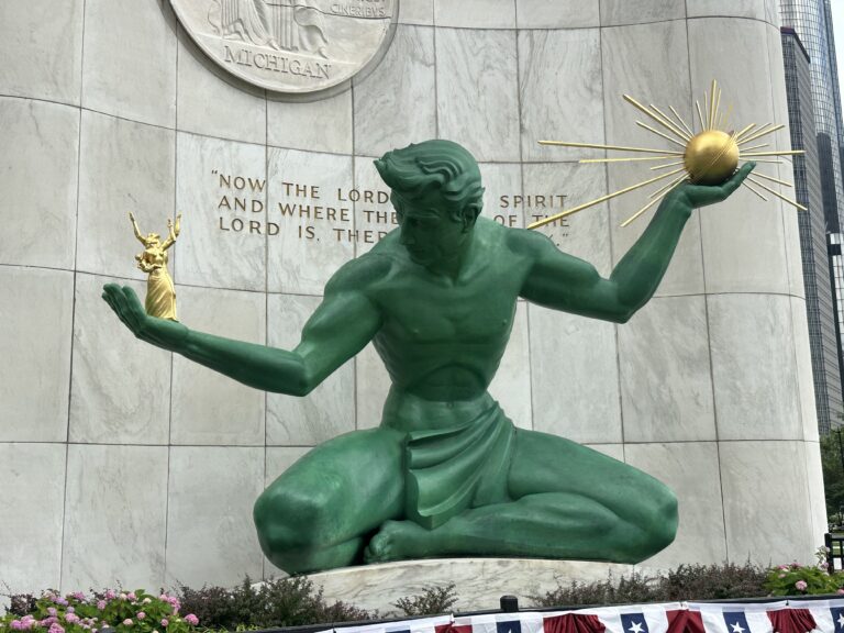 A view of The Spirit of Detroit
