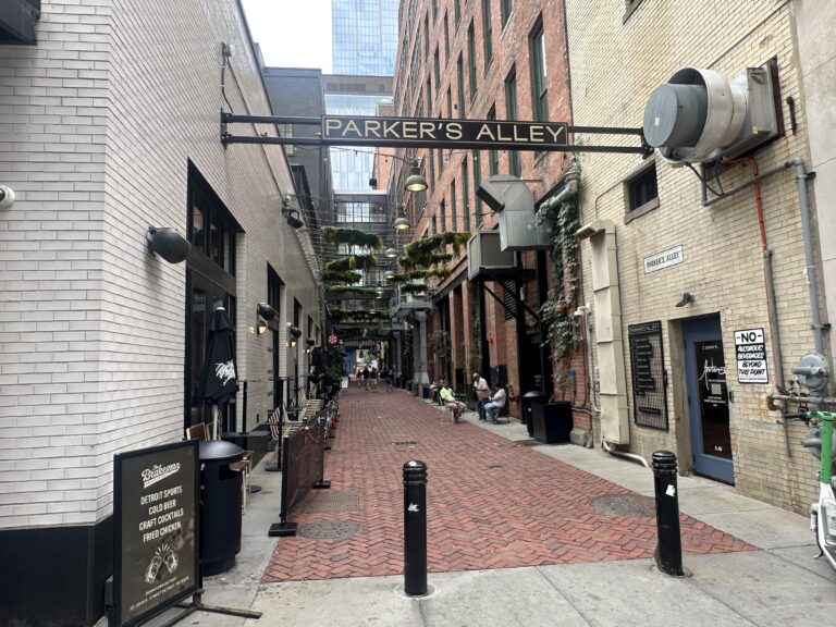 A view down Parker's Alley Detroit