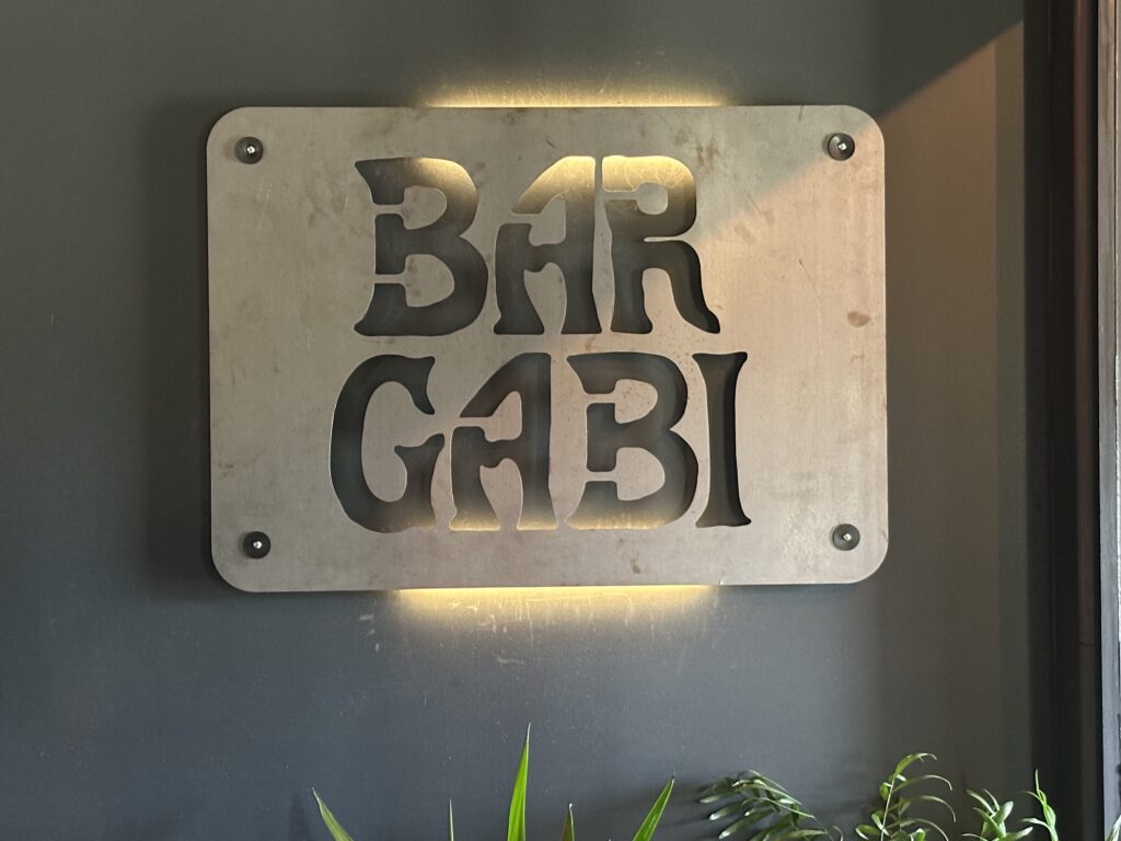 Sign inside Bar Gabi Hazel Park