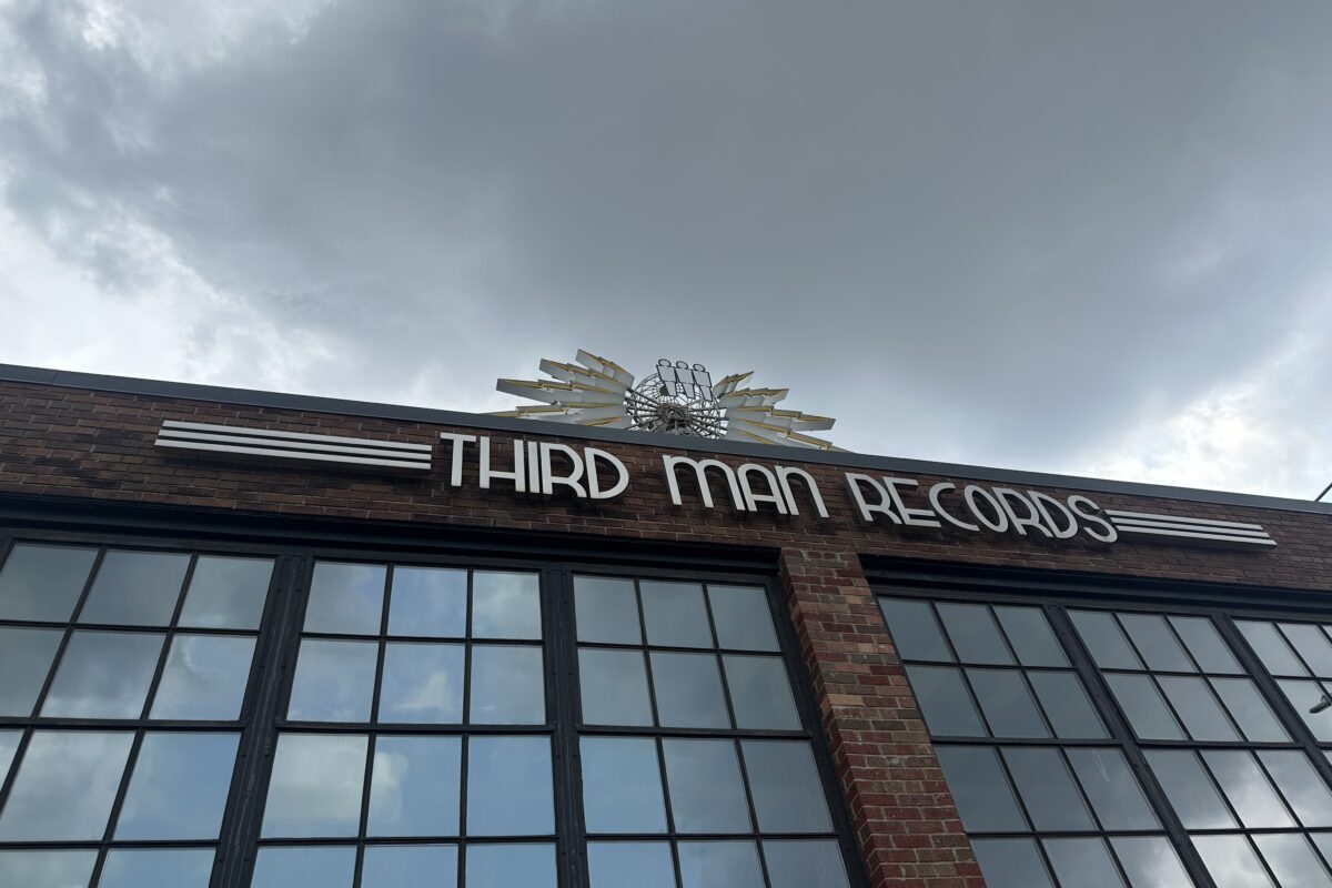 Third Man Records storefront sign on West Canfield Street in Detroit's Cass Corridor