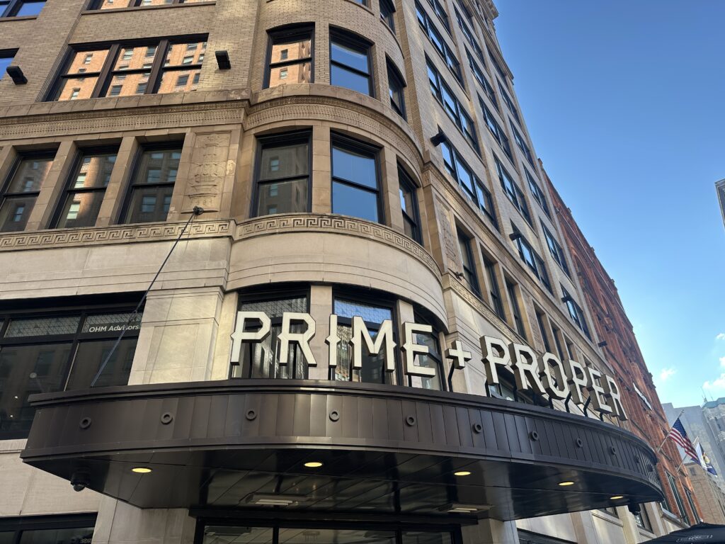 Exterior shot of Prime + Proper Detroit