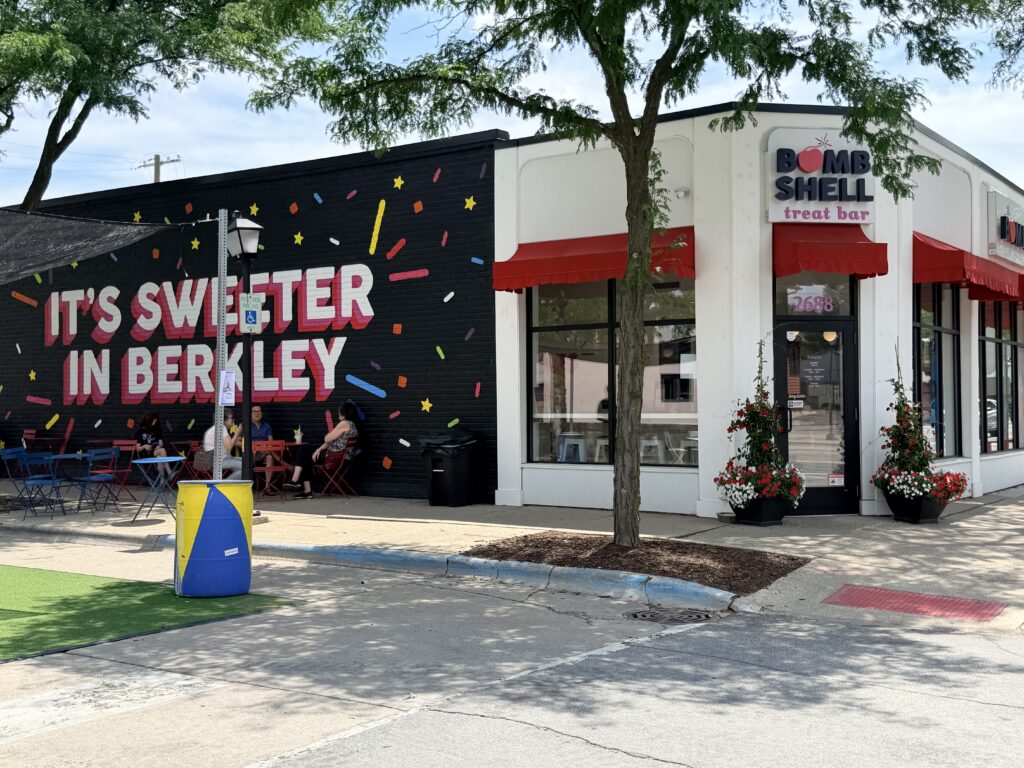 Exterior view of the patio at Bombshell Treat Bar Berkley